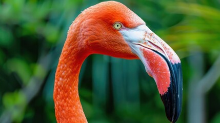 Fototapeta premium Close-Up Portrait of a Pink Flamingo
