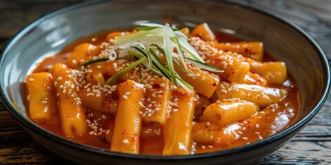 Spicy Cheese Rice Cake Dish