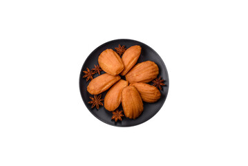 Traditional French madeleine biscuits with nutty flavor