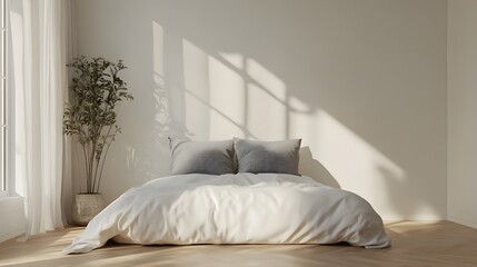 Serene and Cozy Bedroom with Soft Natural Lighting and Minimal Decor