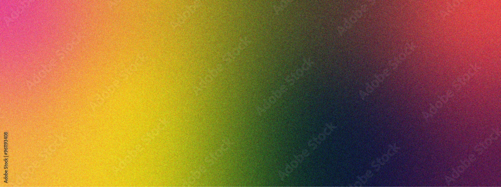 Wall mural Grainy Background Wallpaper in Yellow Green Purple Red Gradient. Vibrant color gradient banner web header poster design. Bokeh background color gradient, ombre effect.