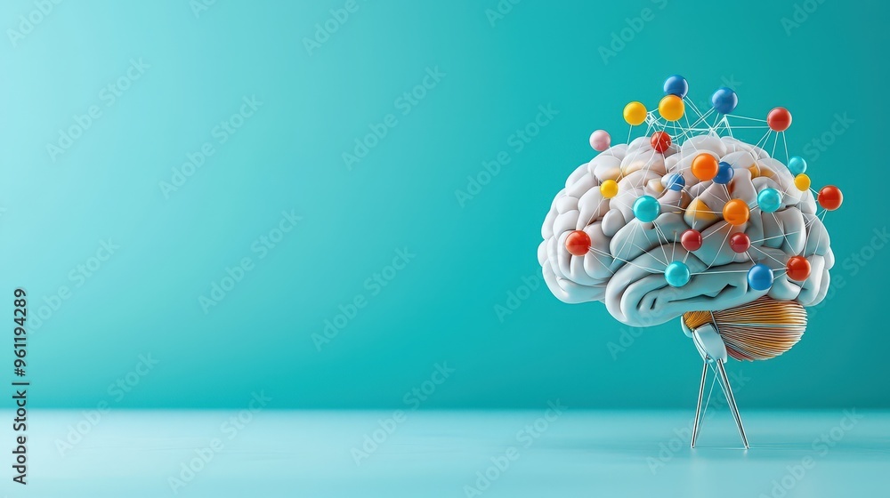 Poster a brain made of math symbols representing understanding and knowledge