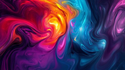 Obraz premium A swirling abstract background with vibrant colors and liquid-like textures.
