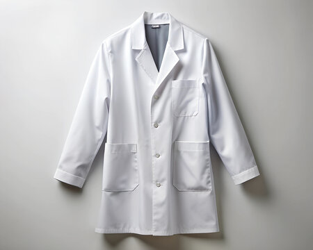 white new medical coat on a light background
