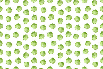 キャベツのシームレスパターン、背景透過
