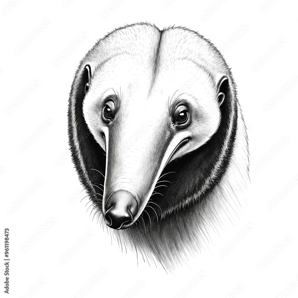 Canvas Prints anteater head black and white sketch on plain white background