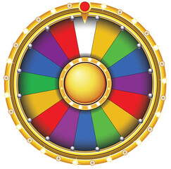 Fortune wheels. Lucky spinning roulette isolated