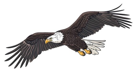 Obraz premium Eagle white background