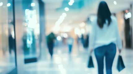 Blurred Shopping Mall Scene