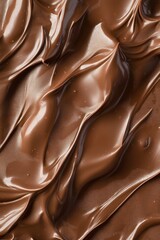 Rich, smooth texture of premium milk melted liquid chocolate