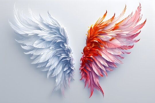 Fantasy wings isolated in the background