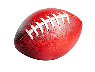 Close up of a classic red football with white laces on a black background