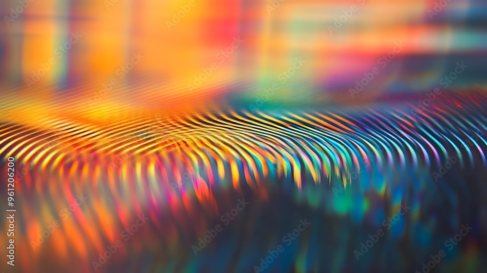 Poster mesmerizing holographic pattern with a striking rainbow effect creating a captivating and visually i