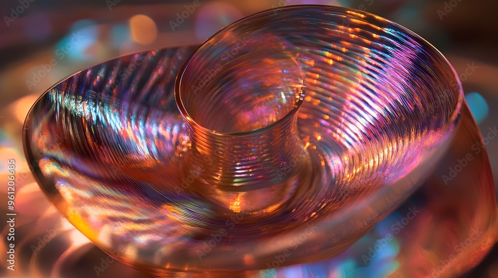 Aufkleber mesmerizing holographic art piece featuring swirling patterns of vibrant iridescent colors that crea
