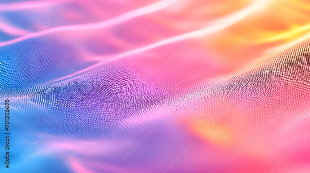 Poster stunning digital background featuring a holographic texture that transitions smoothly between a vibr
