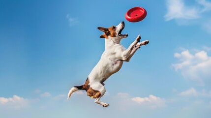 Jack Russell Terrier Jumping for a Frisbee