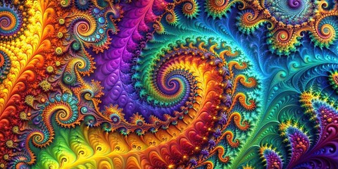 Abstract fractal background with complex and colorful patterns
