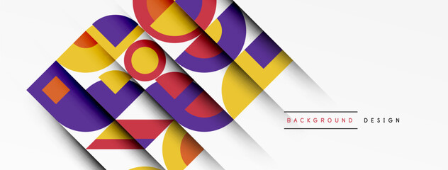 Geometric design abstract background - circles squares