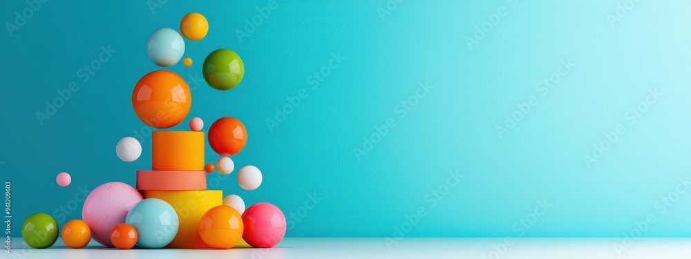 Poster the concept of ratios visualized with contrasting sizes of objects