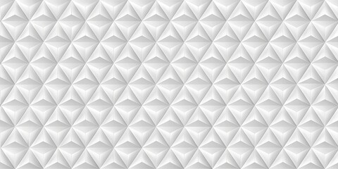 Abstract geometric seamless pattern with white background and triangles
