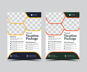 Travel vacation flyer design template 