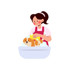 Pet Care & Grooming 2 Woman Bathing Dog