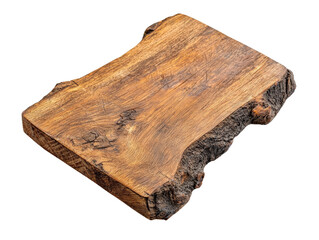 Natural wooden chopping board with rustic edge for kitchen use