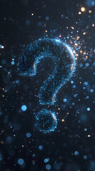 Question mark formed by glowing tech dots