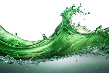 Abstract green water splash wave effect with pearl minimalist