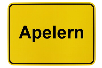 Illustration eines Ortsausgangsschildes der Gemeinde Apelern in Niedersachsen
