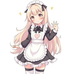 Fototapeta premium Laughing Maid Beauty girl Character. Generative ai