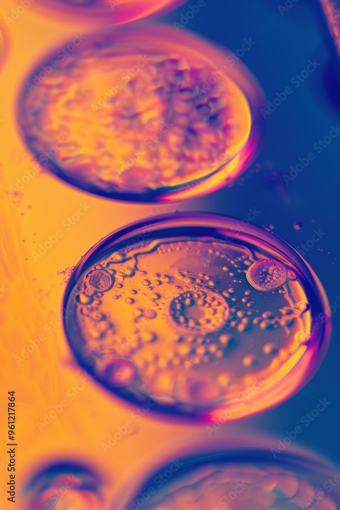 Poster colorful abstract patterns created by bubbles. ai.