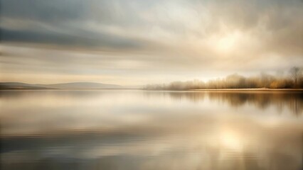 Fototapeta premium abstract painting of lake in neutral tones