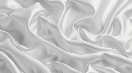 Naklejka premium White silky fabric with wavy folds for background with a soft sway.