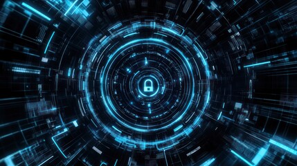 Fototapeta premium Cyber Security Abstract with a Padlock Symbol