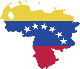 Venezuela country map with flag