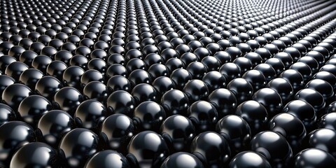 Abstract pattern of black spheres in forced perspective