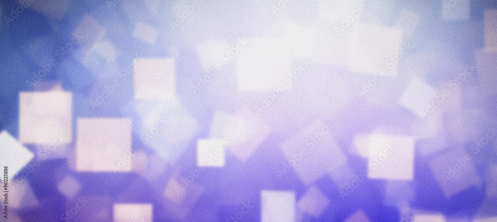 Poster grainy texture created by defocused square bokeh shapes on abstract background