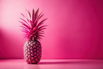 Abstract pink pineapple silhouette on pink background