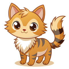 Obraz premium cute cartoon kitten illustration clipart