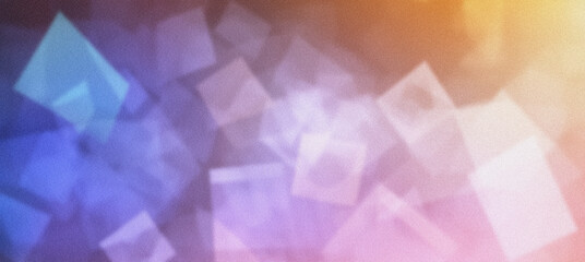 Fototapeta premium Vintage style abstract background with grainy texture and floating blurred squares in soft focus