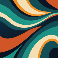 Dynamic wavy background Elegant colorful trendy background Vintage retro groovy background