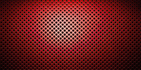 Abstract red and black polka dot background with red metal grid