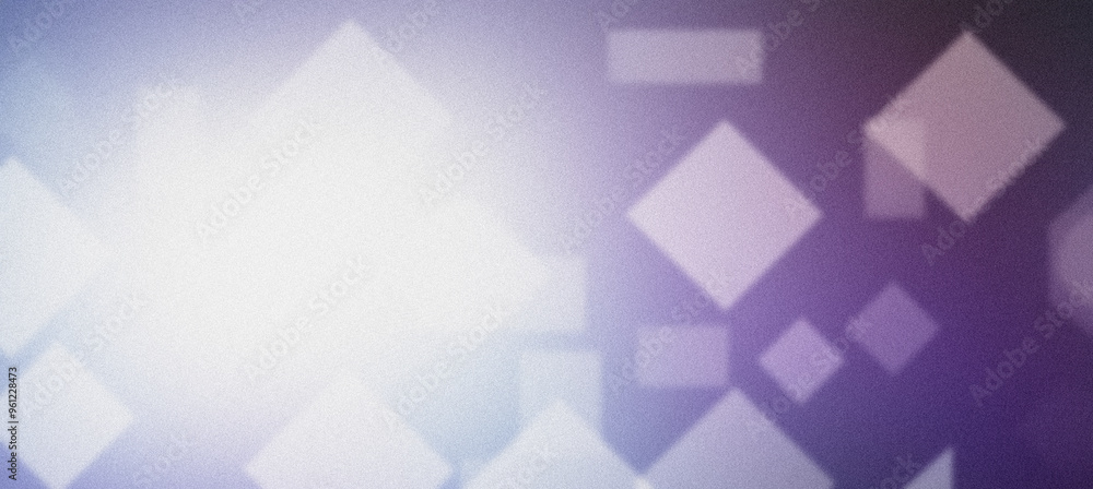 Sticker grainy textured background with purple and white geometric shapes