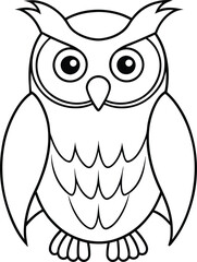 Owl line art vector illustration owl shape structure