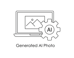 Generated AI Photo Icon. High-Quality AI-Powered Image Generation and Editing for Professional Visual Content.