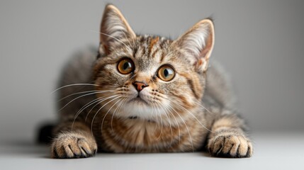 Obraz premium Cute Tabby Kitten Looking Up