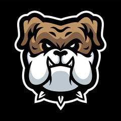 Bulldog head mascot logo, perfect for sports and esports teams.