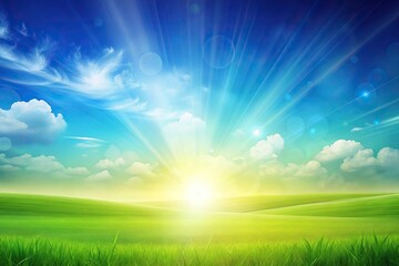 Fototapeta premium abstract summer landscape background, gradient painting, silhouette
