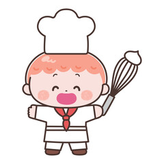 料理をする　男の子